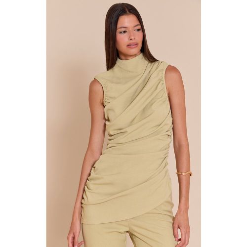 PLT Label Top asymétrique ajusté ultra froncé - PrettyLittleThing - Modalova
