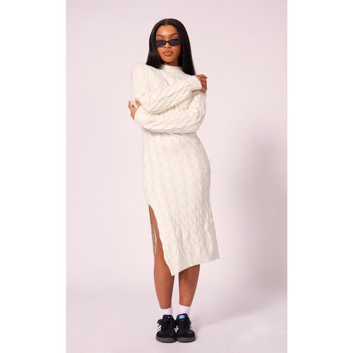 Robe longue en maille tricot blanche - PrettyLittleThing - Modalova