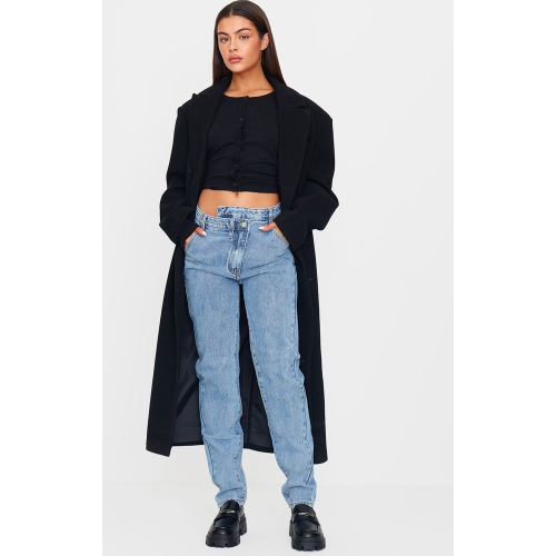 Jean droit coupe longue très délavé à taille asymétrique - PrettyLittleThing - Modalova