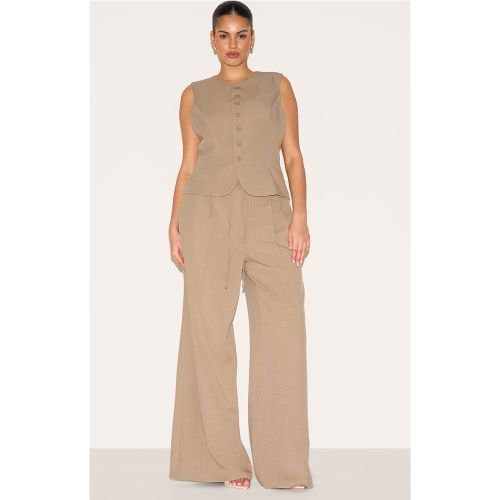 Plus Pantalon de tailleur large tissé noué - PrettyLittleThing - Modalova