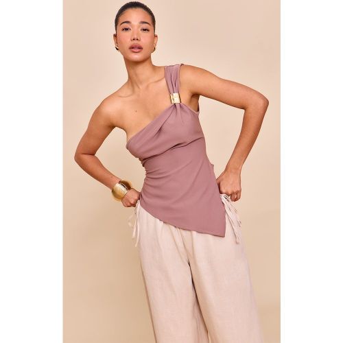 Top long asymétrique à épaule unique et empiècement - PrettyLittleThing - Modalova