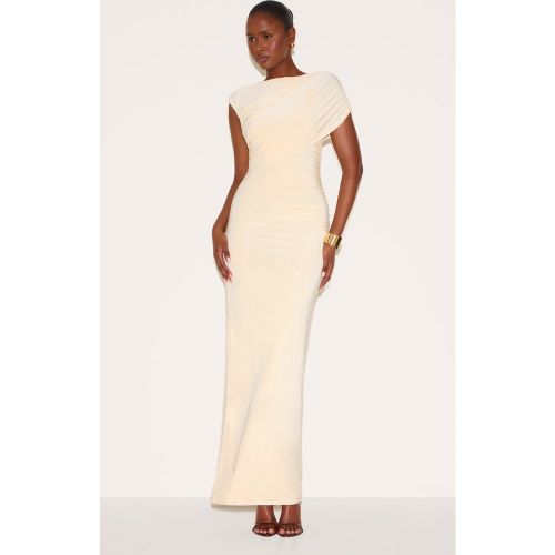 Robe longue moulante doublée à épaule drapée - PrettyLittleThing - Modalova
