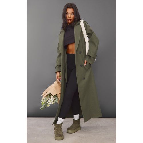 Manteau style militaire effet laine - PrettyLittleThing - Modalova