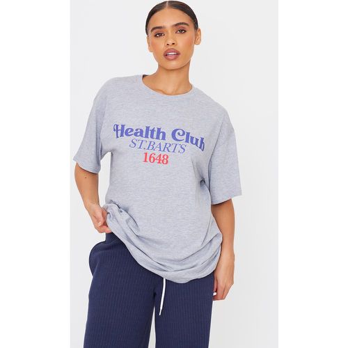 T-shirt oversize à graphique "Health Club" - PrettyLittleThing - Modalova