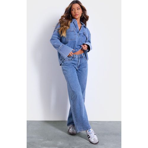 Jean large vintage à taille haute et coutures contrastantes - PrettyLittleThing - Modalova