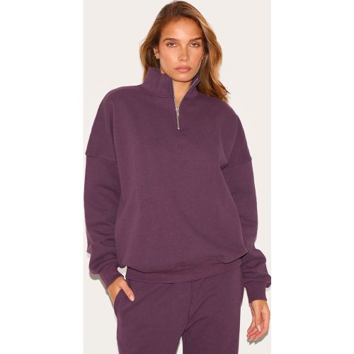 Sweat oversize deluxe à col montant et quart de zip - PrettyLittleThing - Modalova