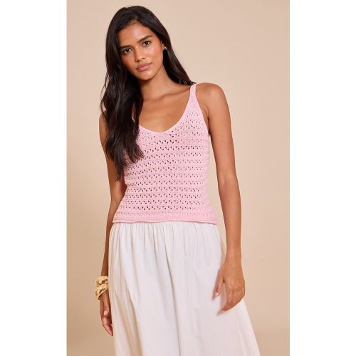 Top court en maille tricot au crochet - PrettyLittleThing - Modalova