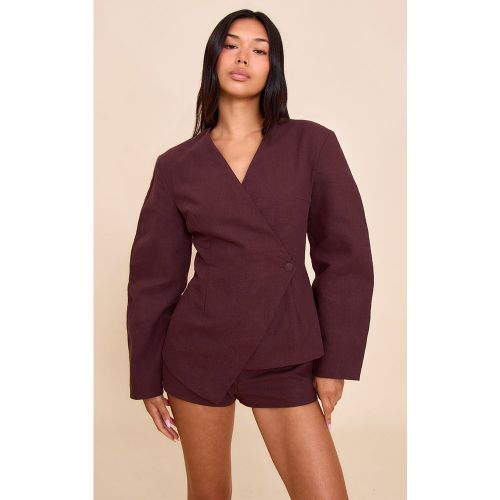 Mini short de tailleur en lin deluxe | Taille 44 - PrettyLittleThing - Modalova