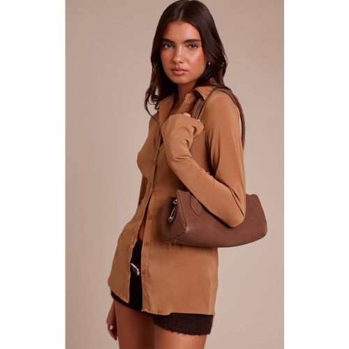 Chemise ajustée en mousseline de soie | Taille 38 - PrettyLittleThing - Modalova