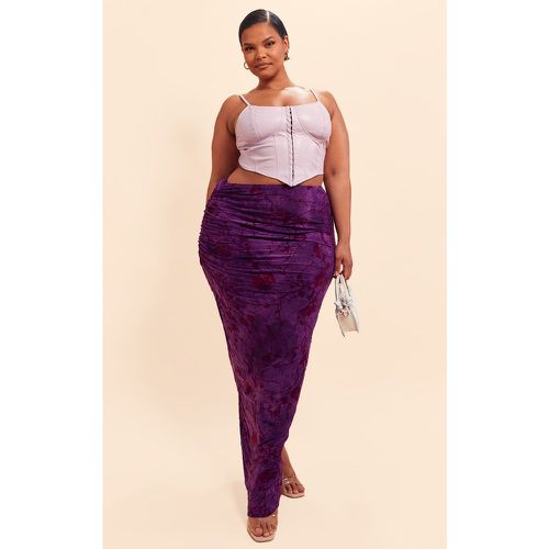 Plus Jupe longue douce violette froncée - PrettyLittleThing - Modalova