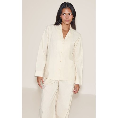 Ensemble de pyjama long en popeline de coton à col replié - PrettyLittleThing - Modalova