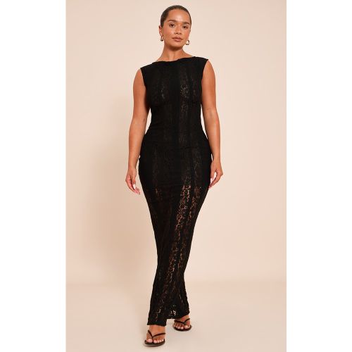 Robe mi-longue Sculpt en dentelle à col bateau | Taille 48 - PrettyLittleThing - Modalova