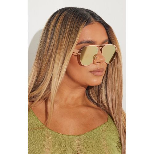 Lunettes de soleil aviateur à barre fine - PrettyLittleThing - Modalova