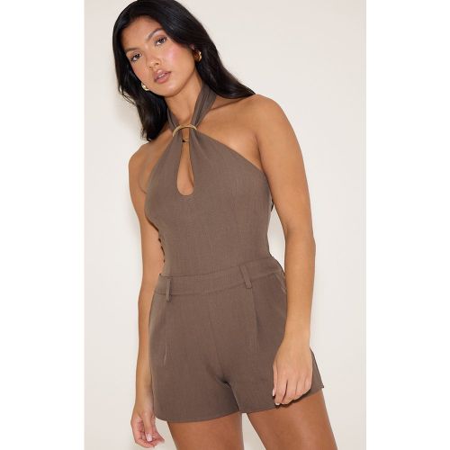 Combishort tissé à dos nu et empiècement - PrettyLittleThing - Modalova