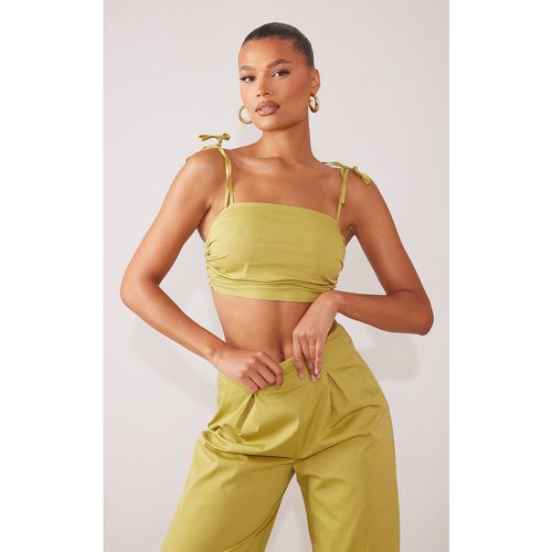 Crop top froncé à bretelles nouées - PrettyLittleThing - Modalova