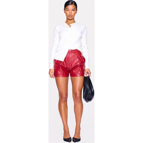 Short rouge sang détail plissé - PrettyLittleThing - Modalova