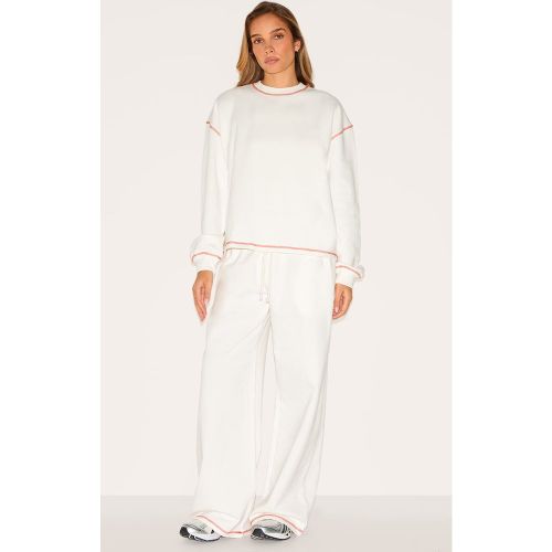 Jogging large à doublure en polaire et coutures contrastantes - PrettyLittleThing - Modalova