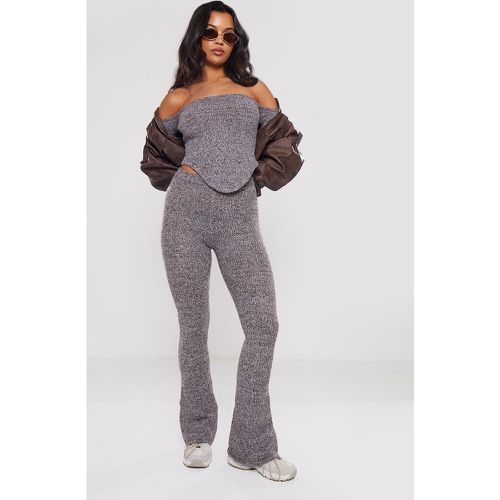 Pantalon large en maille tricot chiné - PrettyLittleThing - Modalova