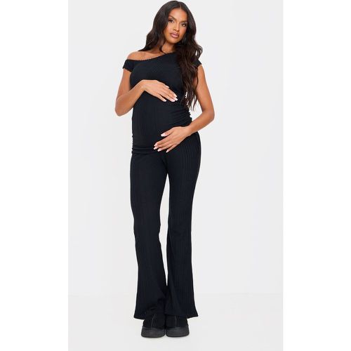 Maternité Pantalon de grossesse flare côtelée - PrettyLittleThing - Modalova