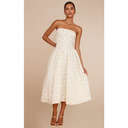 Robe bustier mi-longue patineuse imprimé petites fleurs - PrettyLittleThing - Modalova