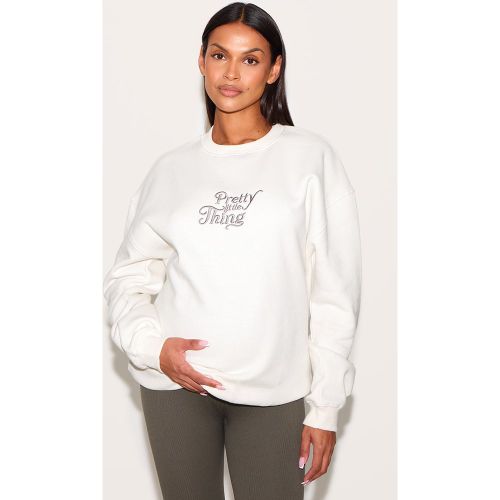Maternité Sweat de grossesse oversize brodé - PrettyLittleThing - Modalova