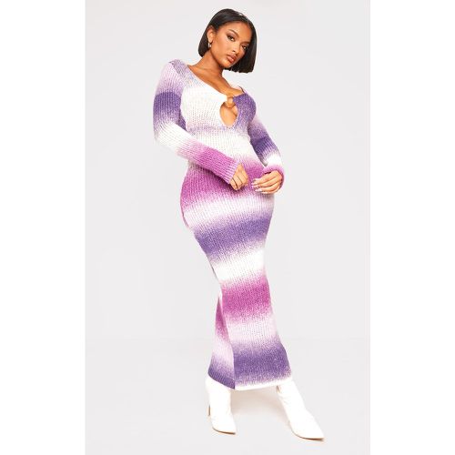 Shape Robe longue en maille tricot violette dégradée décolletée à anneau et manches longues - PrettyLittleThing - Modalova