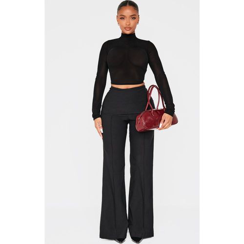 Shape Pantalon de tailleur flare à taille haute repliée - PrettyLittleThing - Modalova