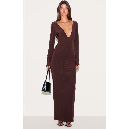 Robe longue doublée à décolleté plongeant - PrettyLittleThing - Modalova