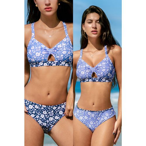 Bikini fleuri à dos croisé et bas réversible - CUPSHE - Modalova