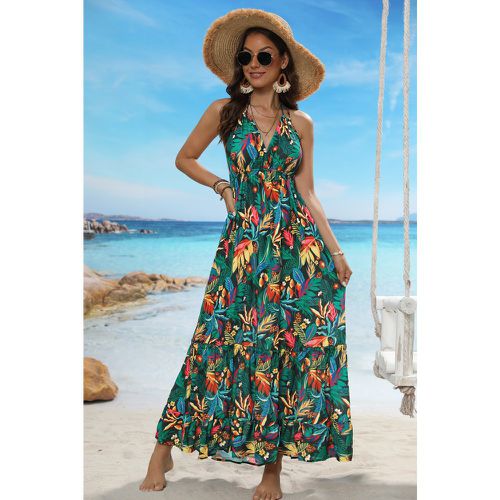 Robe à col licou et imprimée de feuilles tropicales - CUPSHE - Modalova