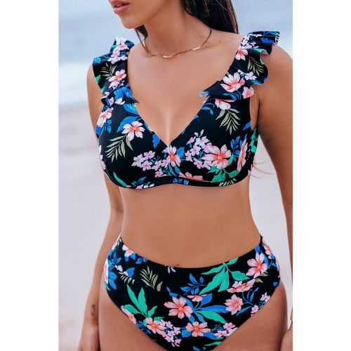 Bikini poitrine genereuse taille haut à volants et imprimé floral - CUPSHE - Modalova