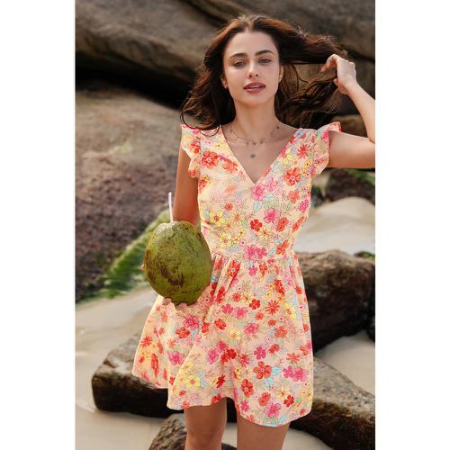 Robe courte avec manches à volants florale - CUPSHE - Modalova