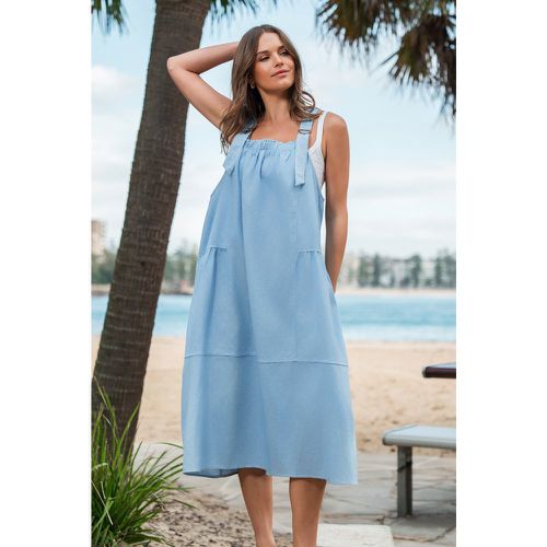 Robe salopette midi en denim - CUPSHE - Modalova