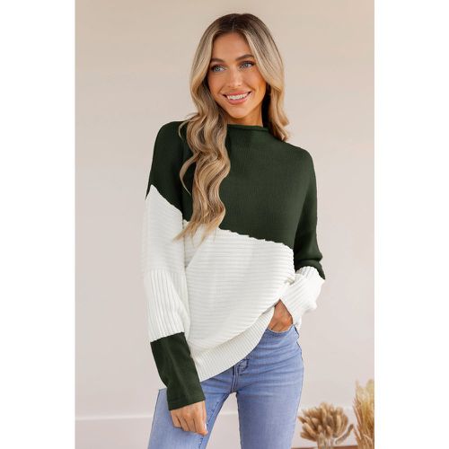 Pull asymétrique à col montant avec blocs de couleur - CUPSHE - Modalova