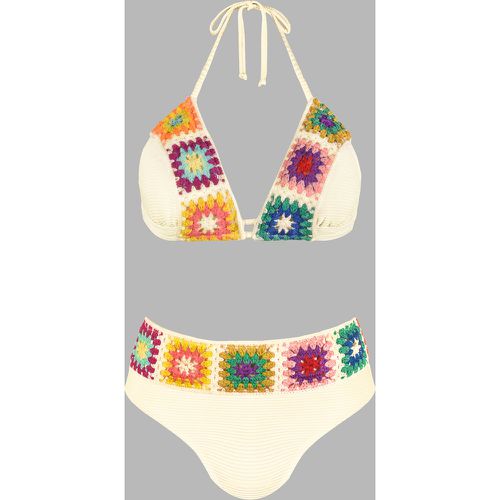 Bikini floral à col licou en crochet et bas standard - CUPSHE - Modalova