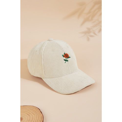 Casquette de baseball en pur coton brodée de rose rouge - CUPSHE - Modalova