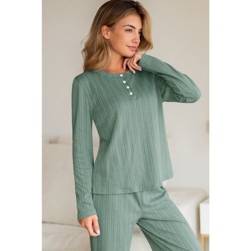 Ensemble pyjama à manches longues et pantalons vert - CUPSHE - Modalova