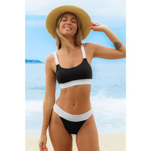 Bikini taille moyenne avec col scoop à bloc de couleur - CUPSHE - Modalova
