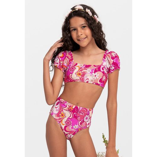 Bikini avec manches bouffantes à fleur psychédélique pour filles - CUPSHE - Modalova