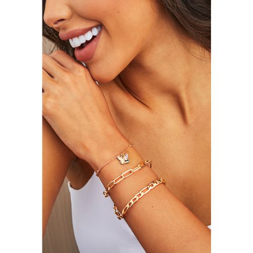 Bracelet avec pendentif en papillon à chaîne mixte en métal doré - CUPSHE - Modalova