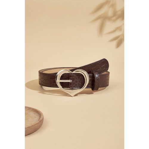 Ceinture en faux cuir crocodile marron - CUPSHE - Modalova