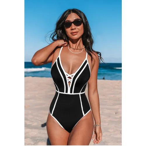 Maillot de bain une pièce torse long gainant ventre plat + - CUPSHE - Modalova