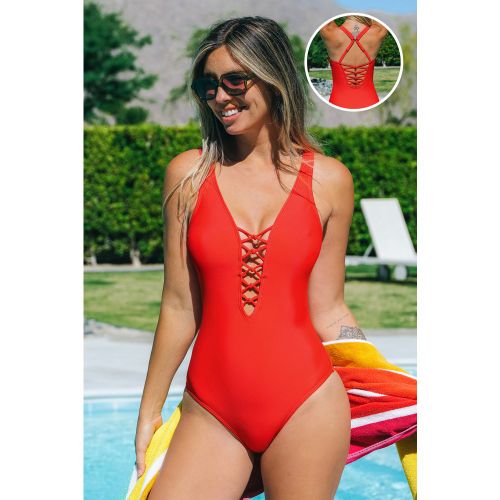 Maillot de bain une pièce col plongeant - CUPSHE - Modalova