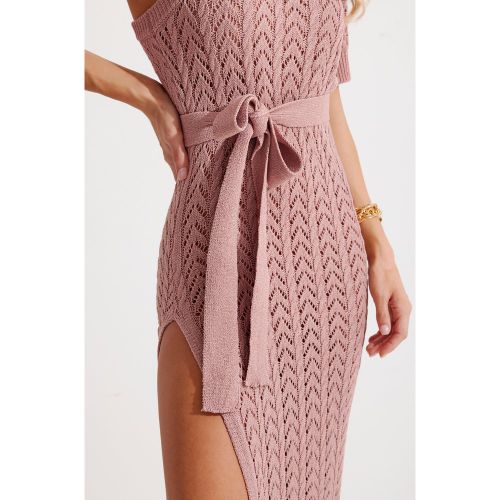 Robe cover up longue rose avec col asymétrique - CUPSHE - Modalova