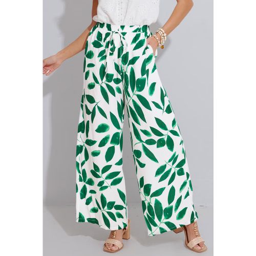 Pantalon cover up à cordon avec feuilles tropicales blanc et - CUPSHE - Modalova