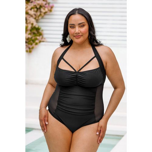 Maillot de bain une pièce grande taille à lanières en mesh ruché - CUPSHE - Modalova