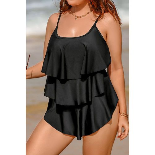 Maillot de bain une pièce grande taille à col scoop et à volants - CUPSHE - Modalova