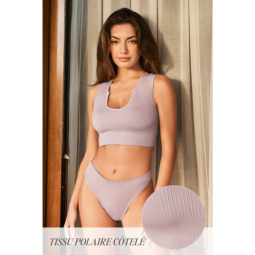 Sous-vêtement avec taille standard en tricot côtelé - CUPSHE - Modalova