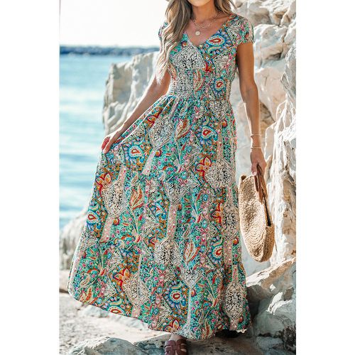 Robe maxi à col en V et à imprimé paisley - CUPSHE - Modalova