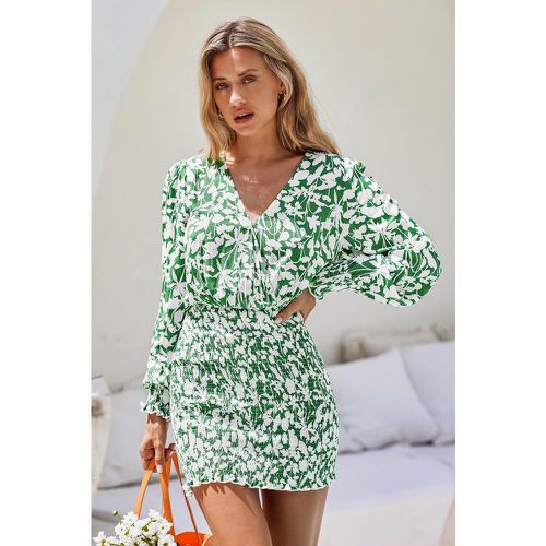 Robe mini à fleurs verte - CUPSHE - Modalova